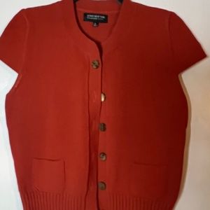 Coral Sweater Vest..Front Button with two small front pockets